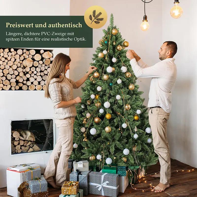 Salcar 120/150/180/210/240cm Künstlicher Weihnachtsbaum, mit 290/458/730/1066/1546 PVC-Nadeln Salcar