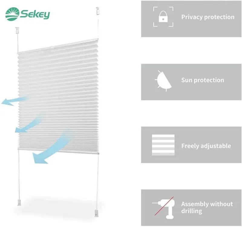 Sekey Plissee ohne Bohren, Weiß Sekey