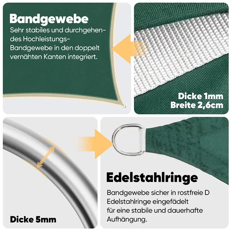 Sekey Sonnensegel mit Kit PES Sonnenschutzsegel Wasserdicht Sekey