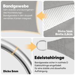 Sekey Sonnensegel mit Kit PES Sonnenschutzsegel Wasserdicht Sekey