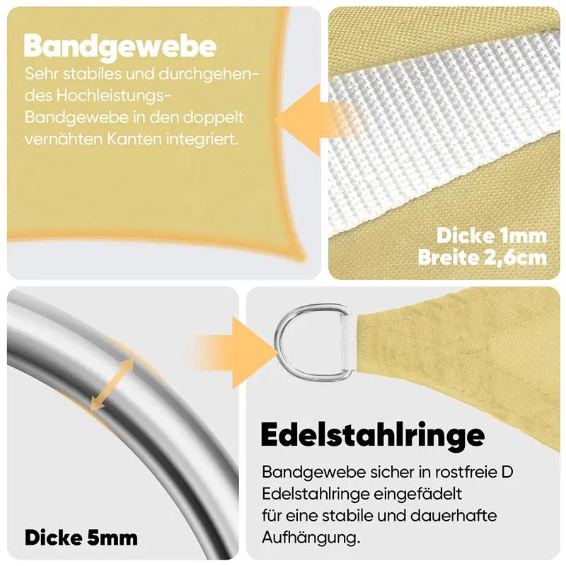 Sekey Sonnensegel mit Kit PES Sonnenschutzsegel Wasserdicht Sekey