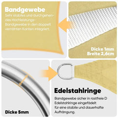 Sekey Sonnensegel mit Kit PES Sonnenschutzsegel Wasserdicht Sekey