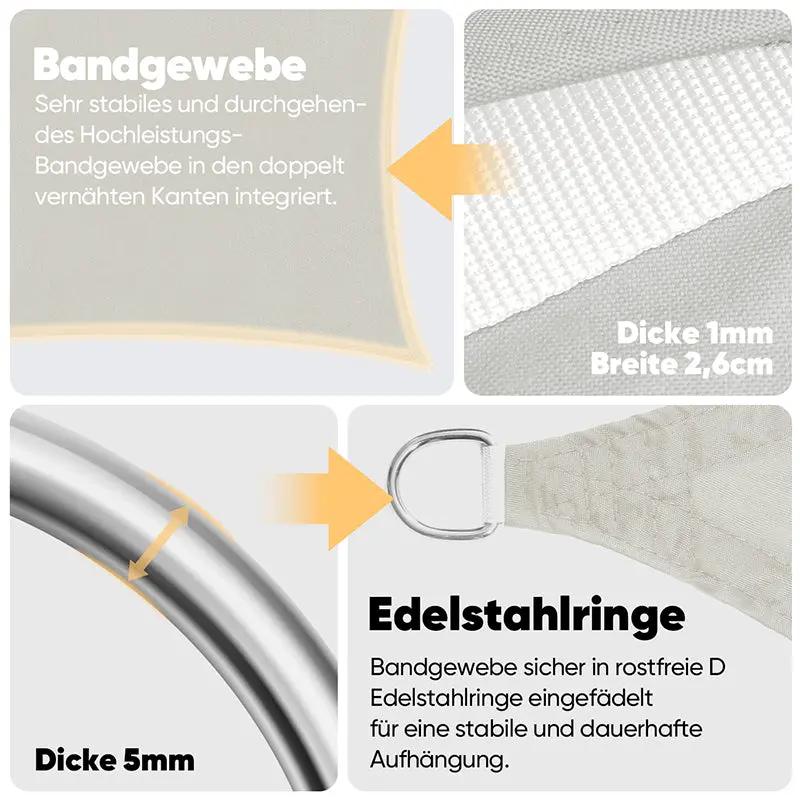 Sekey Sonnensegel mit Kit PES Sonnenschutzsegel Wasserdicht Sekey