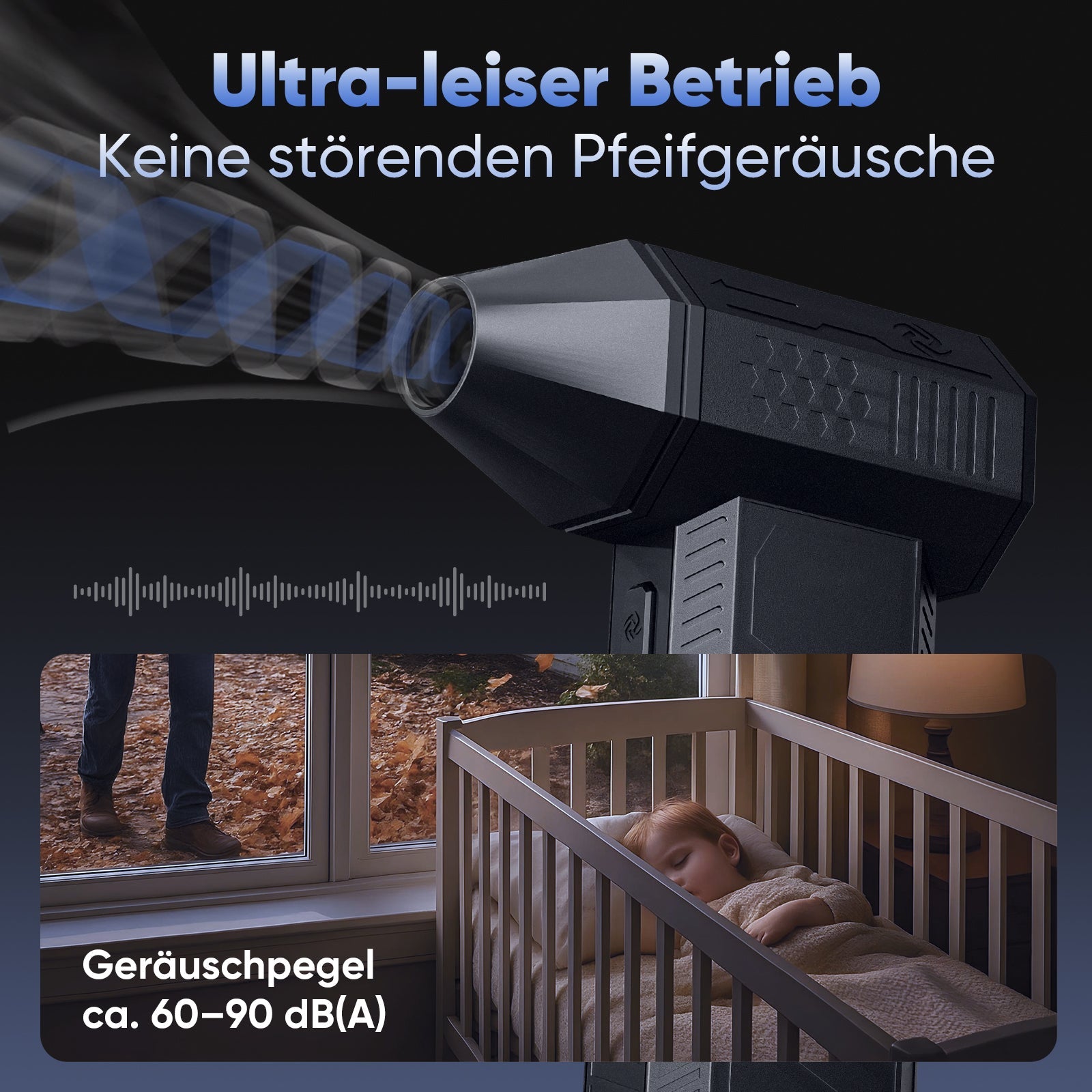 Salcar Elektrischer Air Duster X3 mit 130.000 U/min – Tragbares & Wiederaufladbares Staubgebläse mit 3 Stufen, Turbotaste & Super-Power für PC, Auto & Haushalt Salcar