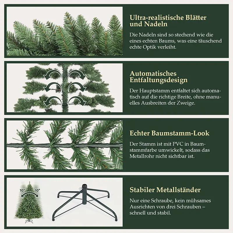 Salcar 120/150/180/210/240cm Künstlicher Weihnachtsbaum, mit 290/458/730/1066/1546 PVC-Nadeln Salcar
