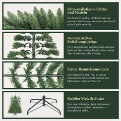 Salcar 120/150/180/210/240cm Künstlicher Weihnachtsbaum, mit 290/458/730/1066/1546 PVC-Nadeln Salcar