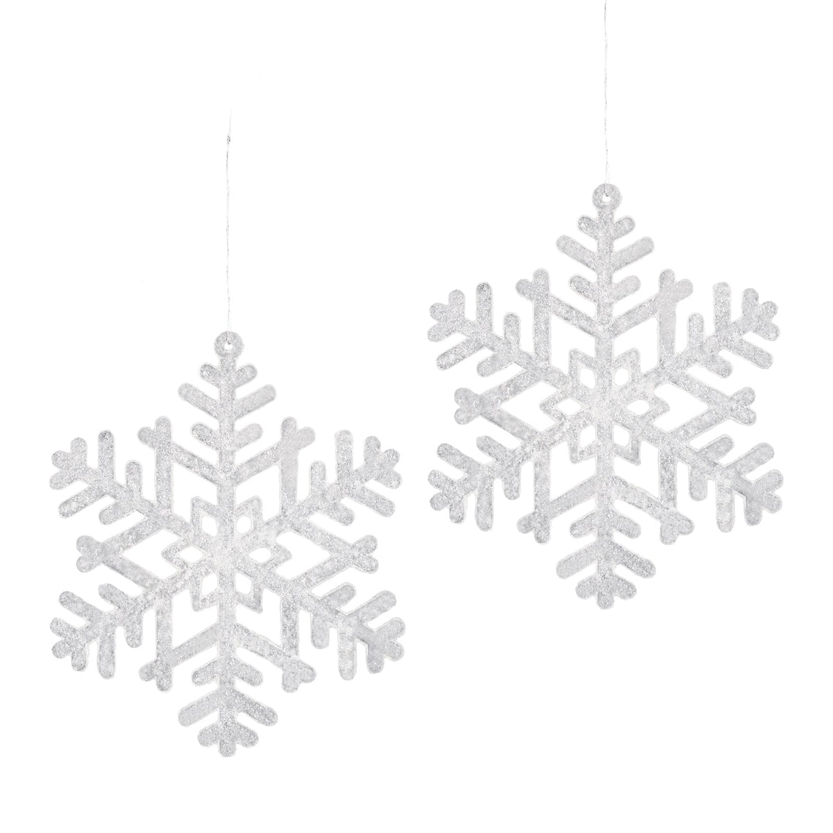 Salcar 24 Stück Schneeflocken Weihnachtsdeko – Weiße Glitter Schneeflocken Anhänger Ø10cm, Wiederverwendbarer Baumschmuck für Weihnachtsbaum & Winterfeier Salcar