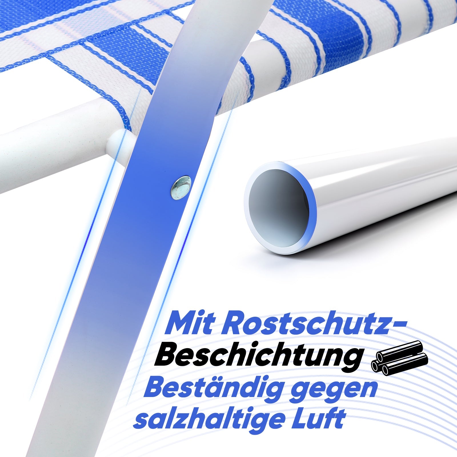 Sekey Faltbarer Campingstuhl mit Teakholz-Armlehnen – Bequemer Strand- & Gartenstuhl, atmungsaktiv & tragbar Sekey
