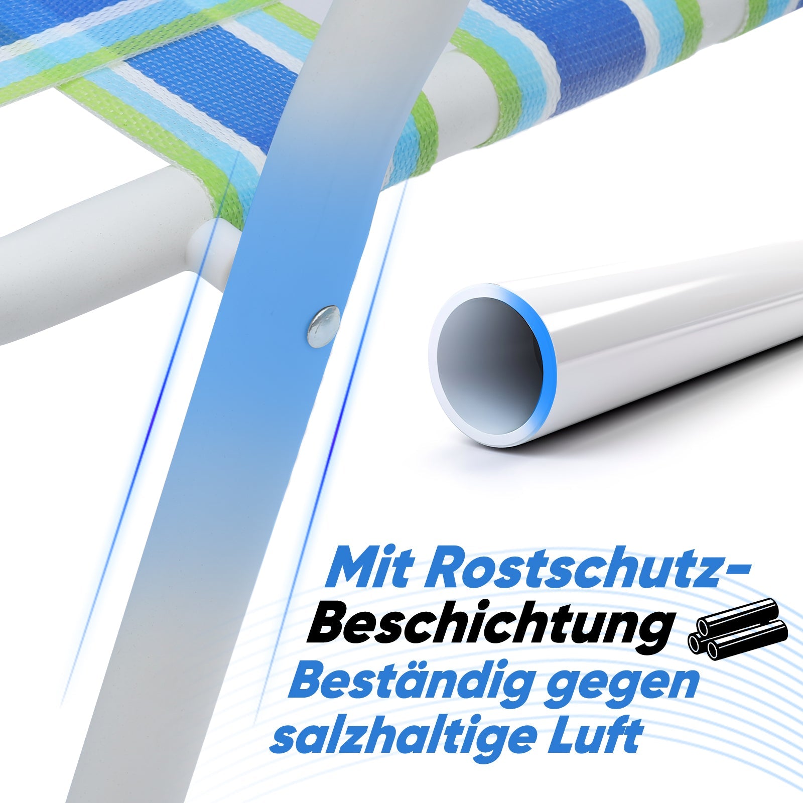 Sekey Faltbarer Campingstuhl mit Teakholz-Armlehnen – Bequemer Strand- & Gartenstuhl, atmungsaktiv & tragbar Sekey