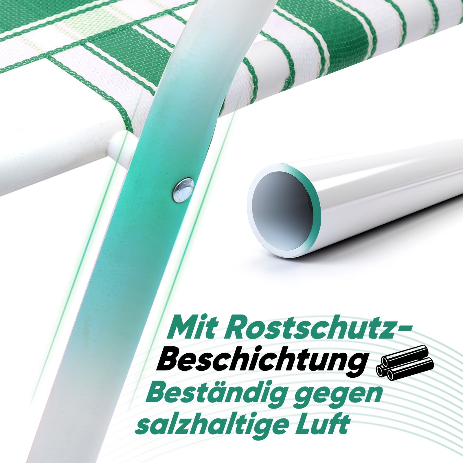 Sekey Faltbarer Campingstuhl mit Teakholz-Armlehnen – Bequemer Strand- & Gartenstuhl, atmungsaktiv & tragbar Sekey