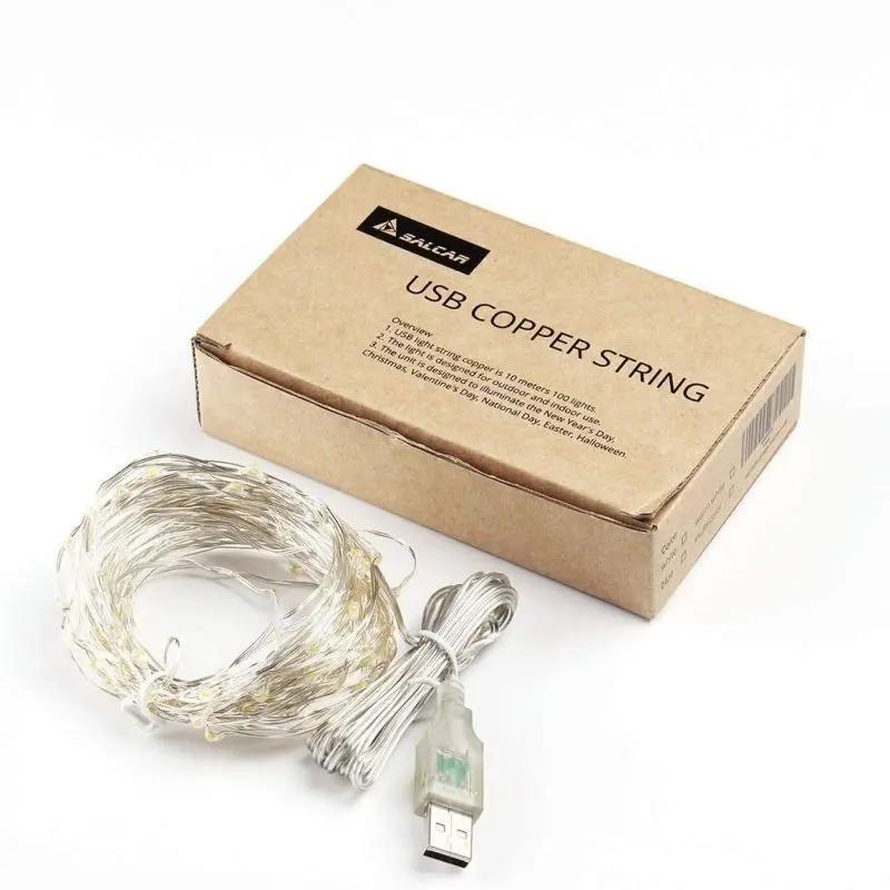 Salcar 10 m LED Micro Lichterkette, 100 LEDs, USB-betrieben Salcar