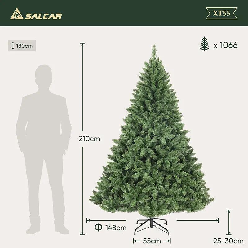 Salcar 120/150/180/210/240cm Künstlicher Weihnachtsbaum, mit 290/458/730/1066/1546 PVC-Nadeln Salcar