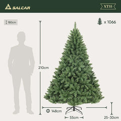 Salcar 120/150/180/210/240cm Künstlicher Weihnachtsbaum, mit 290/458/730/1066/1546 PVC-Nadeln Salcar