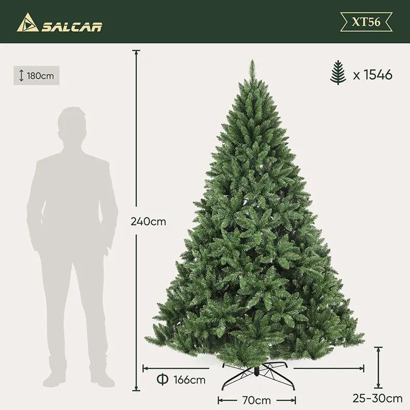 Salcar 120/150/180/210/240cm Künstlicher Weihnachtsbaum, mit 290/458/730/1066/1546 PVC-Nadeln Salcar