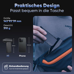 Salcar Elektrischer Air Duster X3 mit 130.000 U/min – Tragbares & Wiederaufladbares Staubgebläse mit 3 Stufen, Turbotaste & Super-Power für PC, Auto & Haushalt Salcar