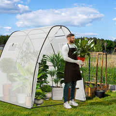 Sekey Sechseckiges Gewächshaus 160x160x180 cm – Tomatengewächshaus aus PE-Folie 135 g/m², stabil & winterfest, mit Reißverschlusstür & Belüftungsfenster für Garten, Balkon & Indoor
