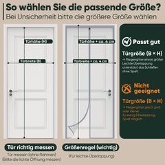 Sekey Fliegengitter Tür mit Magnet 43 mm – Insektenschutz für Balkontür & Terrassentür, ohne Bohren, selbstschließendes Moskitonetz mit Klettband, luftdurchlässig & kinder-/haustierfreundlich