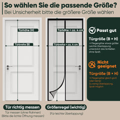 Sekey Insektenschutz-Tür für Balkon & Terrasse – Fliegengitter Magnet ohne Bohren, Luftdurchlässiges Moskitonetz für Familien & Haustiere