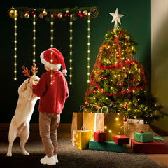 Salcar LED Lichtervorhang Sterne 2×1m, 50 LEDs, Warmweiß, 8 Modi, USB, Timer & Memory, Dimmbar mit Fernbedienung, Weihnachtsbeleuchtung Fenster Deko für Innen Salcar