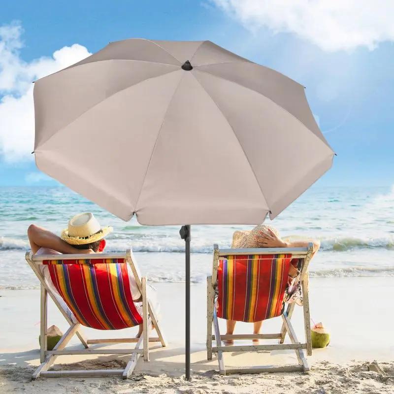 Sekey 180 cm Strandschirm mit Schutzhülle und Bodenhülse, Sonnenschutz UV50+ Sekey