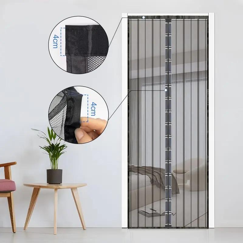 Sekey Magnet Fliegengitter Tür aus Polyester, mit Bändern, Schwarz Sekey