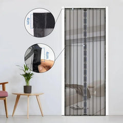 Sekey Magnet Fliegengitter Tür aus Polyester, mit Bändern, Schwarz Sekey