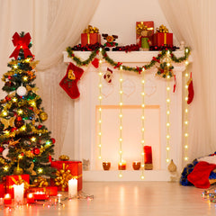 Salcar LED Lichtervorhang Sterne 2×1m, 50 LEDs, Warmweiß, 8 Modi, USB, Timer & Memory, Dimmbar mit Fernbedienung, Weihnachtsbeleuchtung Fenster Deko für Innen Salcar