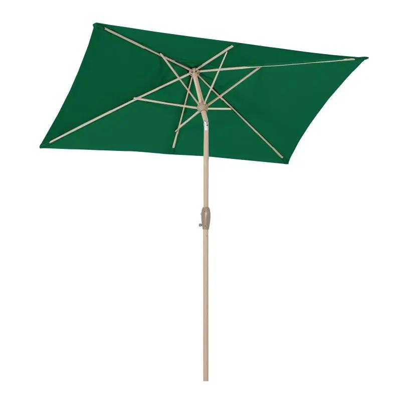 Sekey 210 x 140 cm Alu Sonnenschirm mit Kurbel, Sonnenschutz UV50+, aus Holz-Metall Sekey