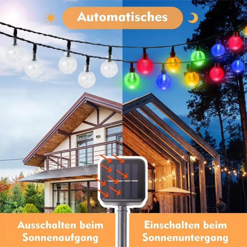 Salcar 5 m / 10 m LED Solar Kugel Lichterkette, 20 / 40 LEDs Salcar