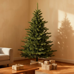 SALCAR Artificial Christmas Tree 180 cm / 210 cm – Realistic PVC Christmas Tree with Wooden Stand for Indoor &amp; Outdoor Use