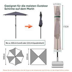 Sekey 175 x 27,5/35,5 cm Schutzhülle für 300 cm Sonnenschirm, aus Polyester-Gewebe Sekey