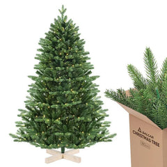 Salcar 180/210cmKünstlicher Weihnachtsbaum, Edeltanne, mit 450/650 LEDs und 1150/1486 PE-Zweigen und 472/728 PVC-Zweigen Salcar