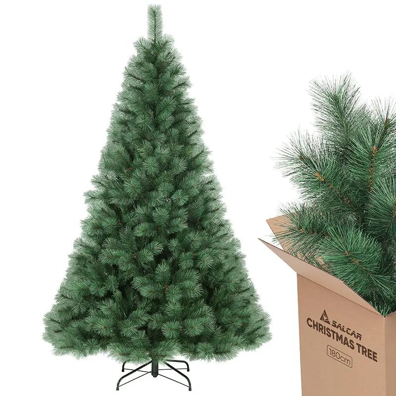 Salcar 180/210cm Künstlicher Weihnachtsbaum, Kiefer, mit 212/308 Kiefernnadeln und 120/264 PVC-Nadeln Salcar
