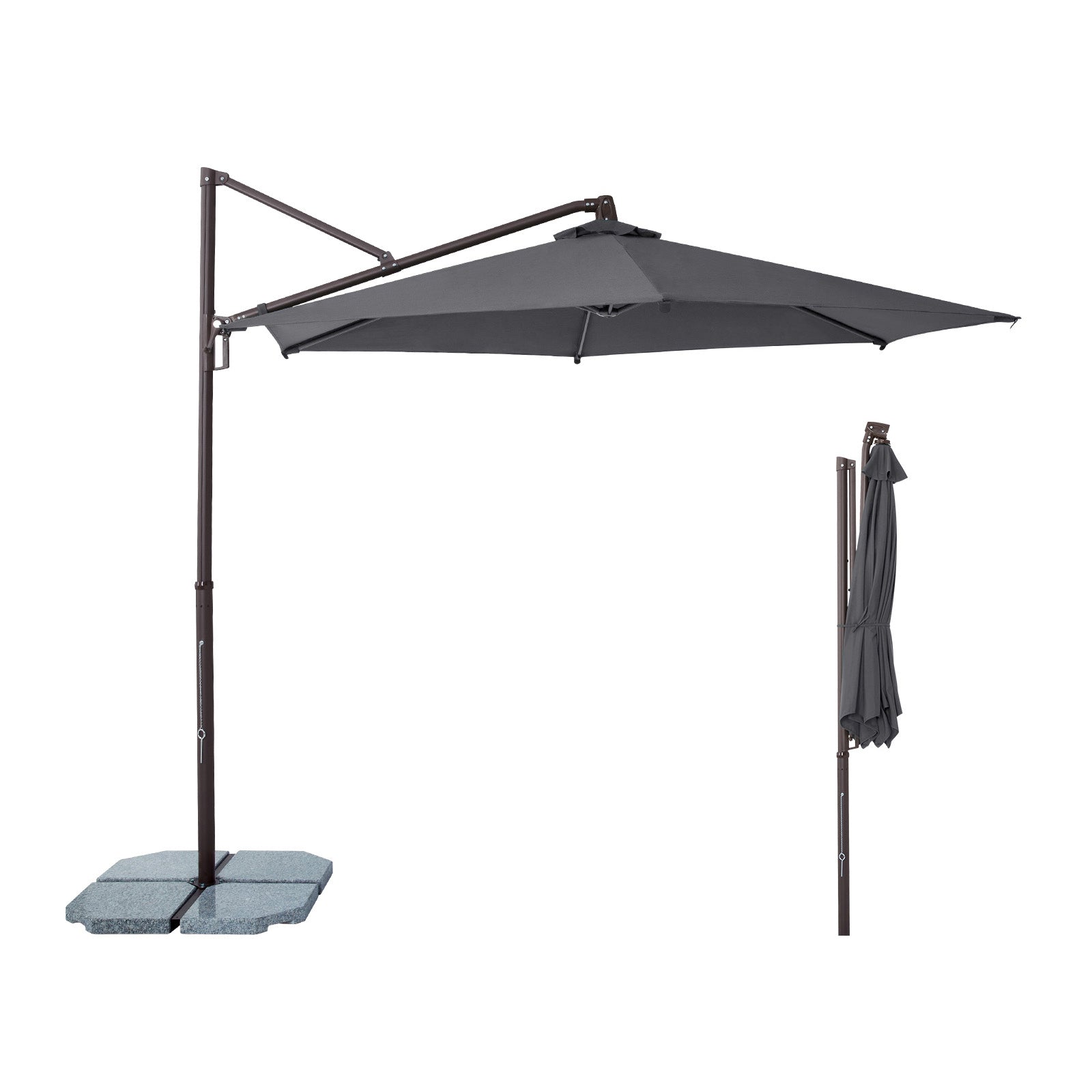 Sekey Ampelschirm 300 cm Aluminium Sonnenschirm mit 360° Drehung, Neigefunktion, UV50+ Schutz Sekey