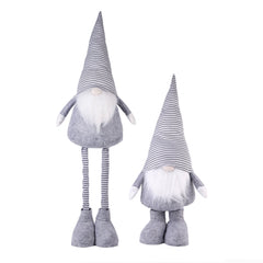 Salcar Weihnachtsdeko Wichtel XL – Großer Deko-Gnom aus Filz, höhenverstellbar von 60–92 cm, Teleskopbeine, perfektes Geschenk zu Weihnachten & Thanksgiving – Grau Salcar
