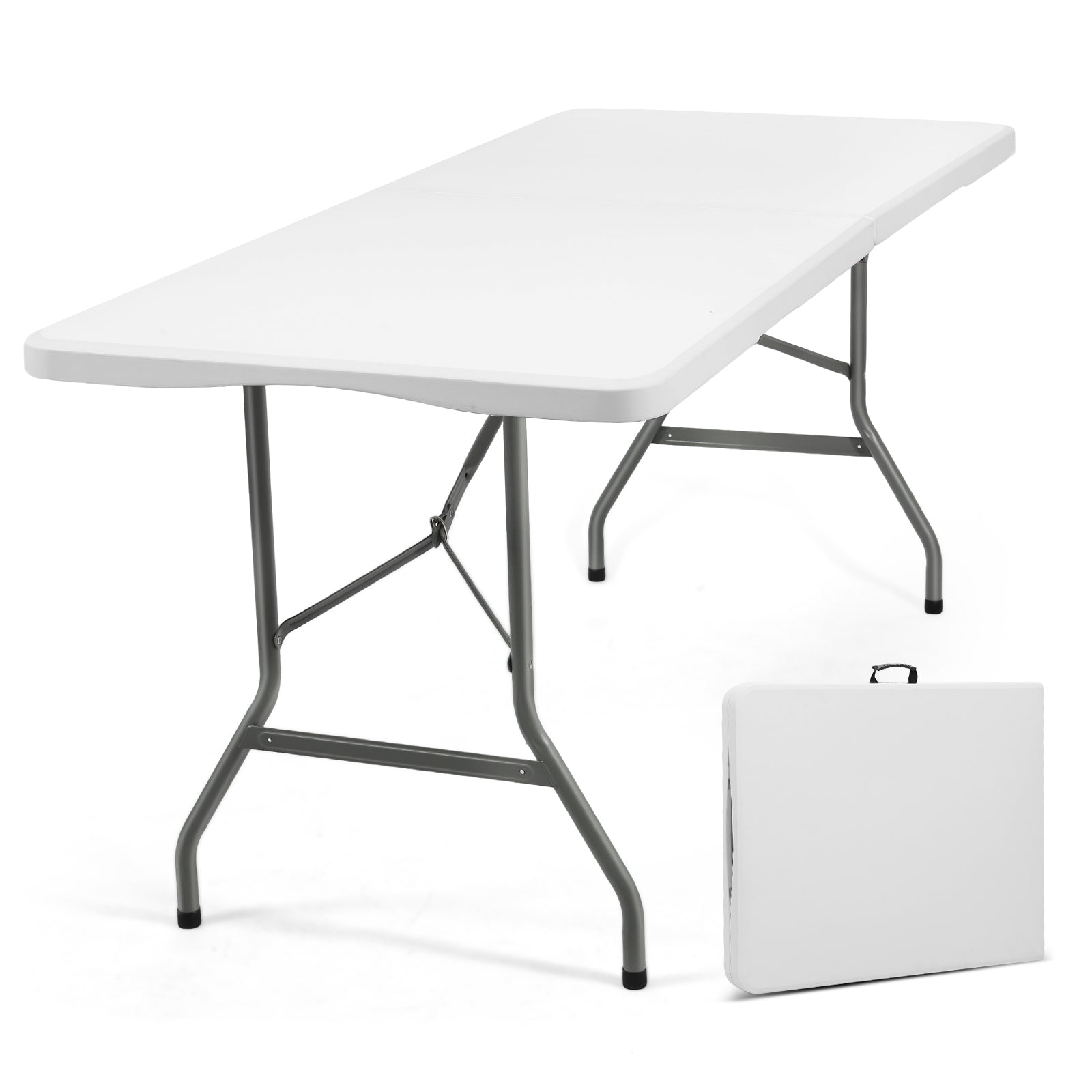 Sekey Klapptisch 152x70x74 cm – Robuster Buffettisch aus Kunststoff, tragbar mit Griff, wetterfest & faltbar – Campingtisch, Partytisch, Gartentisch für 4 Personen Sekey
