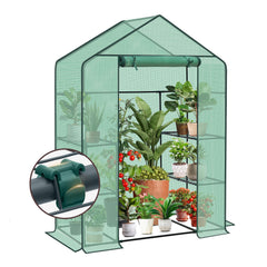 Sekey XL Foliengewächshaus 200×145×75 cm Stabiles Balkon-Gewächshaus mit 4 Regalböden für gesundes Pflanzenwachstum Sekey