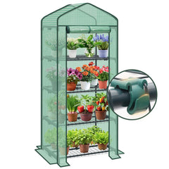 Sekey Mini-Gewächshaus für Tomaten mit 4 Ebenen Kompaktes Foliengewächshaus für Balkon & Garten, Stabil & Platzsparend (160×70×50 cm) Sekey