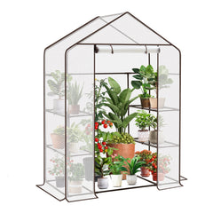 Sekey XL Foliengewächshaus 200×145×75 cm Stabiles Balkon-Gewächshaus mit 4 Regalböden für gesundes Pflanzenwachstum Sekey