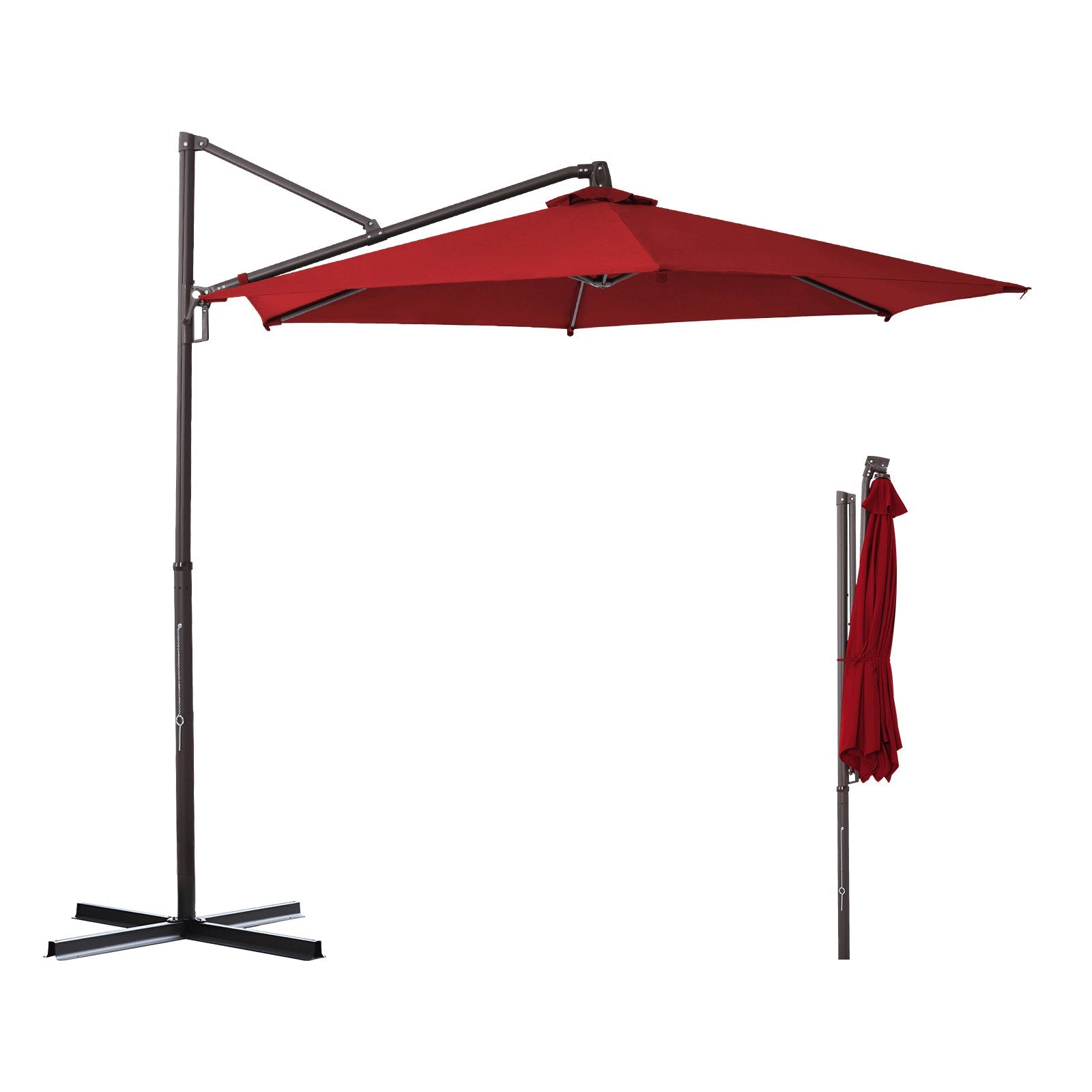 Sekey Ampelschirm 300 cm Aluminium Sonnenschirm mit 360° Drehung, Neigefunktion, UV50+ Schutz Sekey