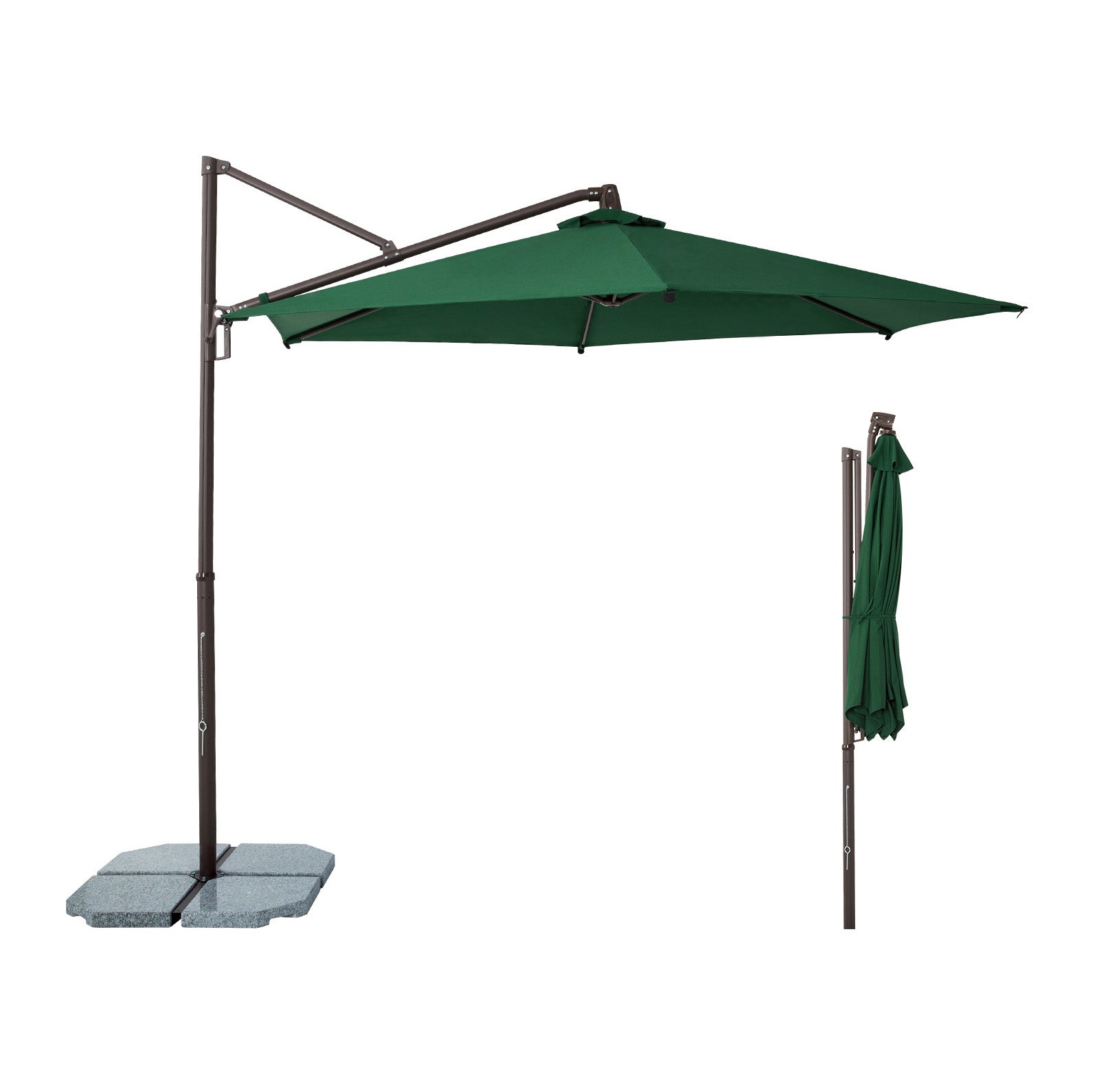 Sekey Ampelschirm 300 cm Aluminium Sonnenschirm mit 360° Drehung, Neigefunktion, UV50+ Schutz Sekey