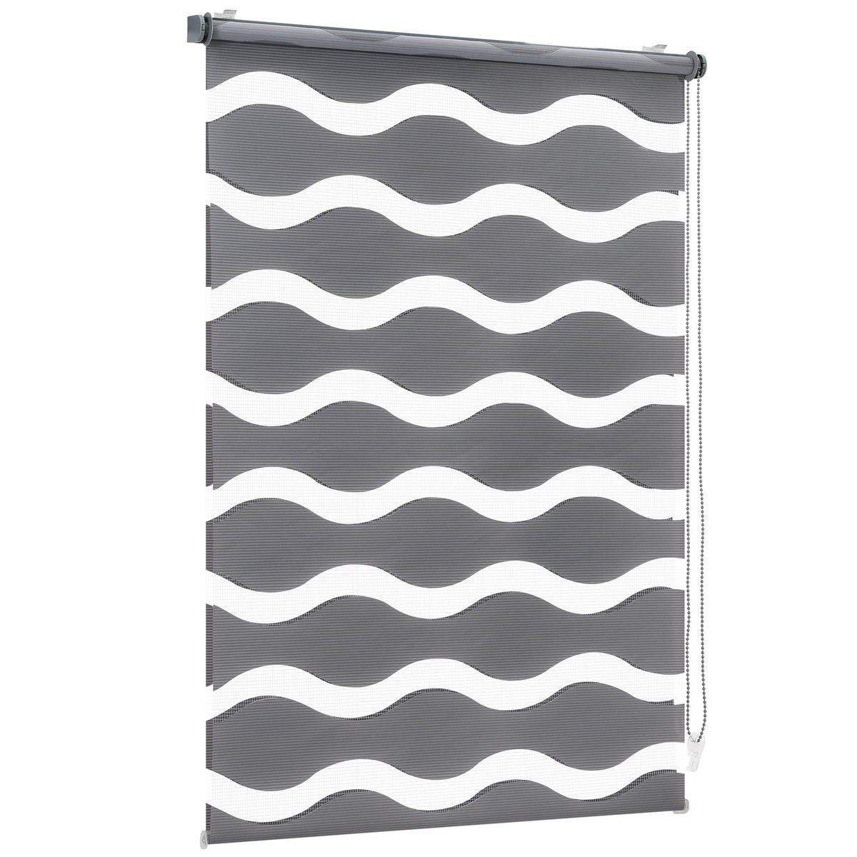 Sekey Doppelrollo Wellenmuster Duo-Rollo Klemmfix ohne Bohren - Lichtdurchlässig & Blickdicht, Fensterrollo für Wohnzimmer, Schlafzimmer & Büro Sekey