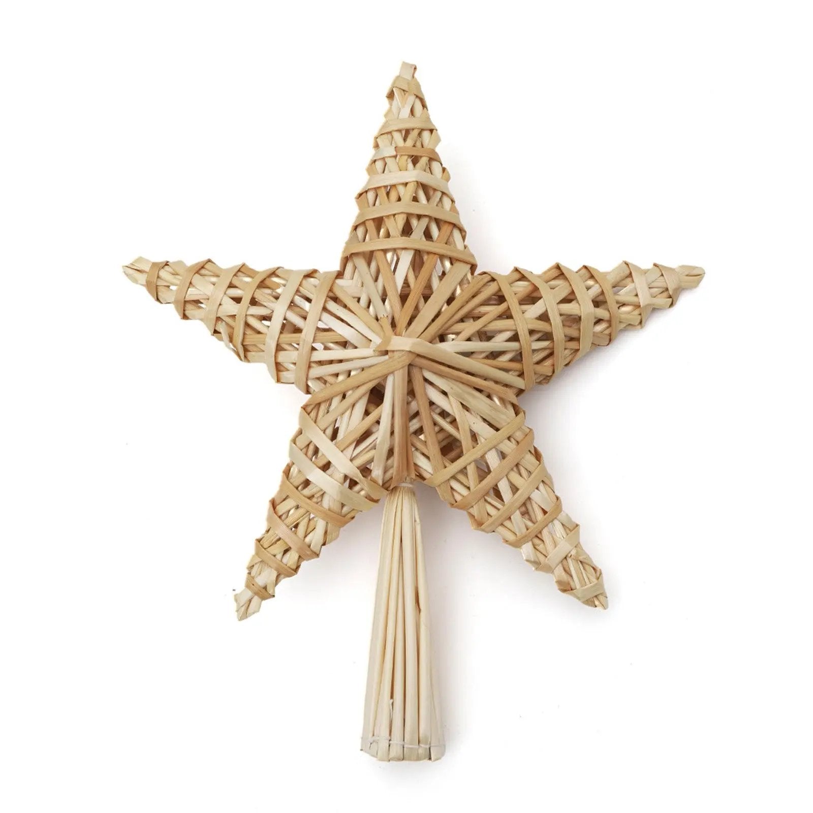 Salcar Christbaumspitze Strohstern Weihnachtsbaum Dekoration für Weihnachten, Tannenbaumspitze für den Christbaum, 25cm Salcar