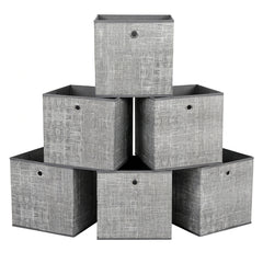 Sekey Aufbewahrungsboxen 6er Set Faltbare Stoffboxen 30 × 30 × 30 cm, stabil & vielseitig für Regale und Schränke