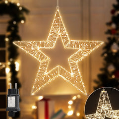 Salcar LED Weihnachtsstern 45 cm, Metall Leuchtstern mit 720 LEDs, 8 Modi & Timer, Stern Fenster Deko, Innen & Außen, Warmweiß Salcar