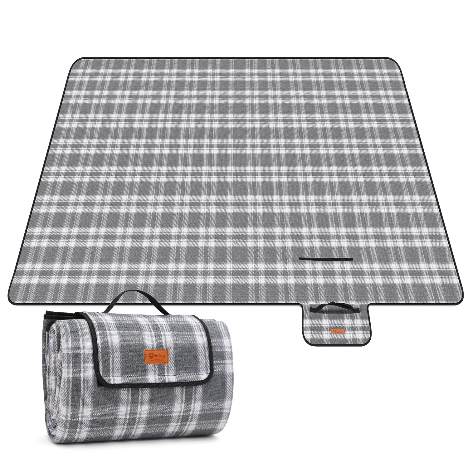 Sekey XXL Picknickdecke 200x200 cm – Waschbare & Schmutzabweisende Camping- und Stranddecke, Faltbar & Gepolstert für Outdoor, Park & Garten Sekey