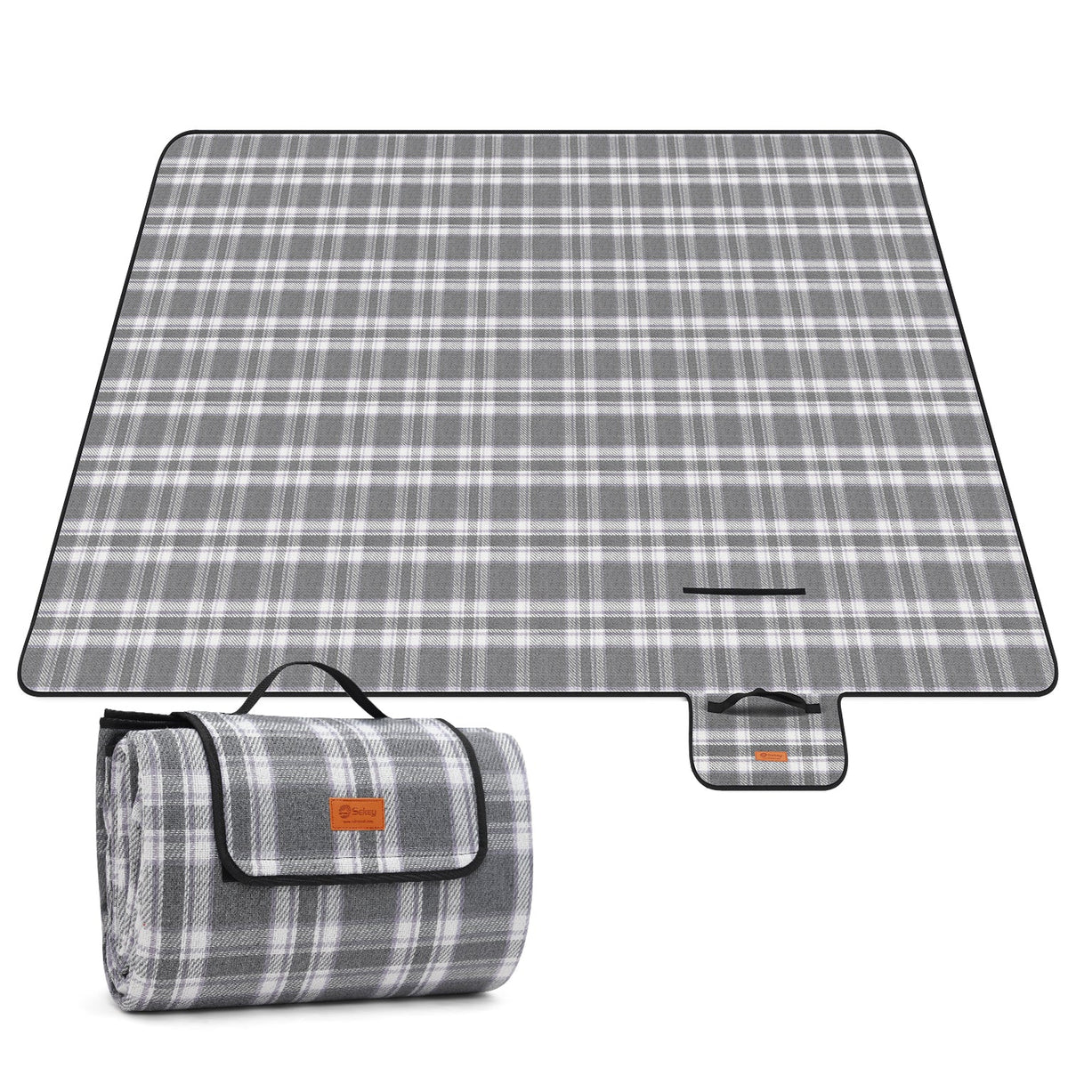 Sekey XXL Picknickdecke 200x200 cm – Waschbare & Schmutzabweisende Camping- und Stranddecke, Faltbar & Gepolstert für Outdoor, Park & Garten Sekey
