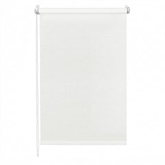 Sekey Klemmfix Seitenzugrollo in Leinenoptik Weiß – Lichtdurchlässiges Rollo ohne Bohren mit Klemmträgern & Schraubmontage, Uni Fensterrollo aus Papier-Polyester-Stoff