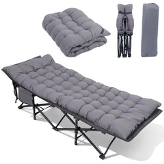 Sekey XXL Feldbett Klappbar 190×71×35 cm überbreit | Stahlrahmen bis 200 kg | 1200D Oxford | Inkl. abnehmbarer Matratze & Seitentasche Ideal für Camping & Gäste
