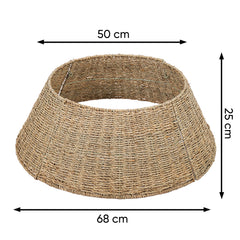 Salcar Christmas tree skirt made of seagrass – Handmade Christmas tree skirt in natural color, Ø 60 / 68 cm, Stylish cover for the tree stand
